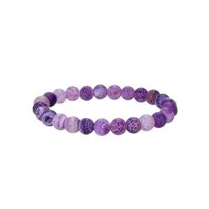 Purple Frosted Agate Gemstone Bracelet 8mm